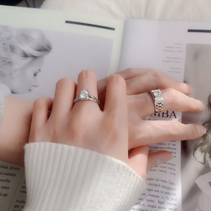 S925 Sterling Silver Eiffel Tower Moissanite Ring