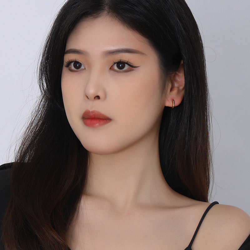 925 Silver Geometric U-Shaped Earrings