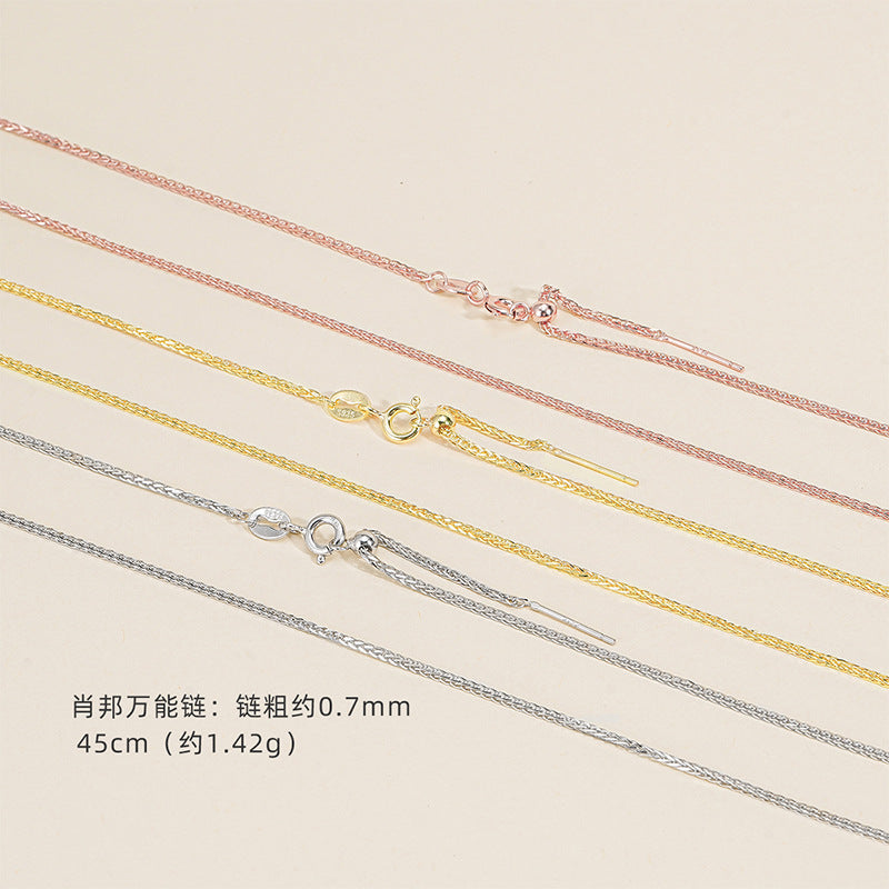 S925 Sterling Silver Adjustable Plain Chain (Suitable for DIY)