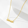 S925 Sterling Silver Electroplated 14K Glossy Mama Letter Pendant Mother's Day Necklace