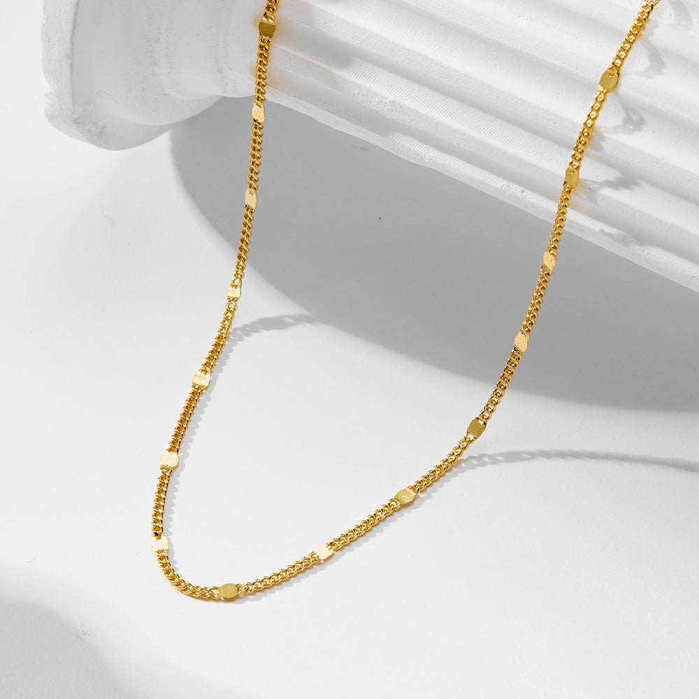 S925 Sterling Silver Gold-Plated Choker Necklace