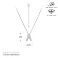 S925 Sterling Silver Simple Diamond Necklace with English Letters