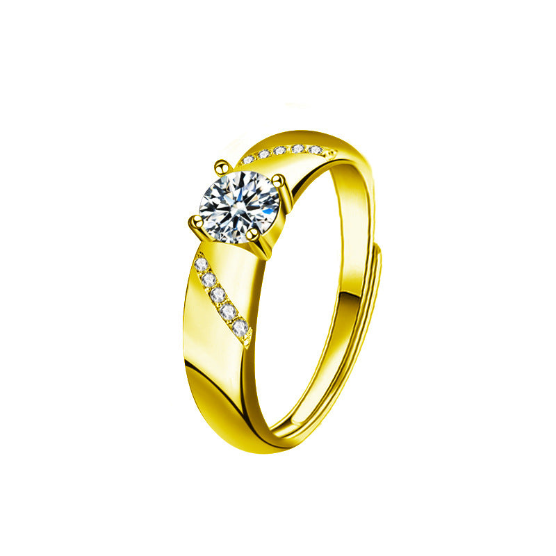 S925 Sterling Silver Moissanite Wedding Ring