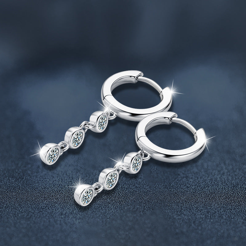 Moissanite Tassel Earrings – 925 Sterling Silver