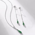 S925 Sterling Silver Green Moss Gemstone Necklace