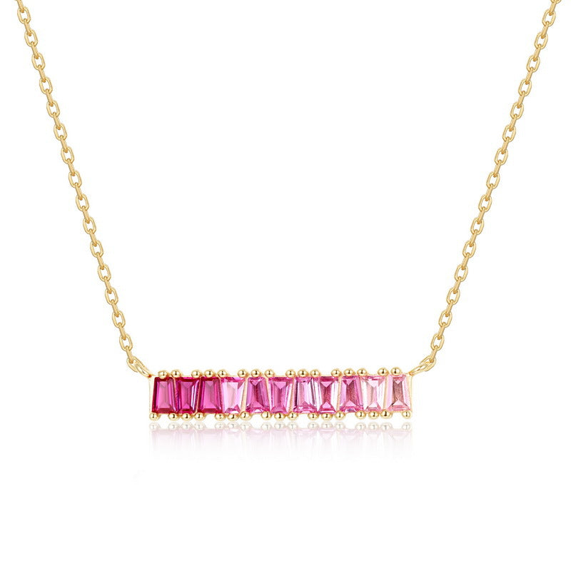 S925 Sterling Silver Bohemian Rainbow Necklace