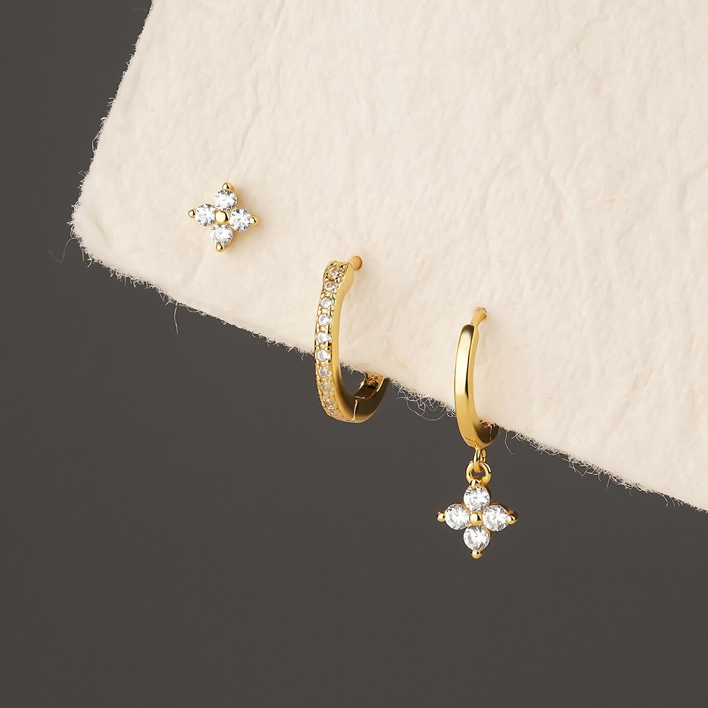 S925 Sterling Silver Earrings Set with Zirconia