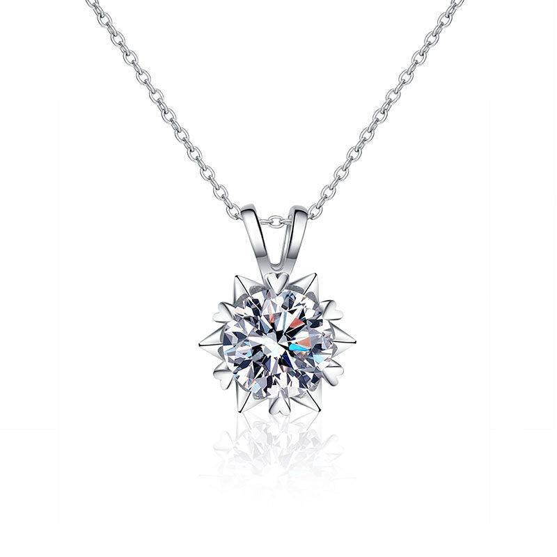 S925 Sterling Silver  Moissanite Heart-Shaped Necklace