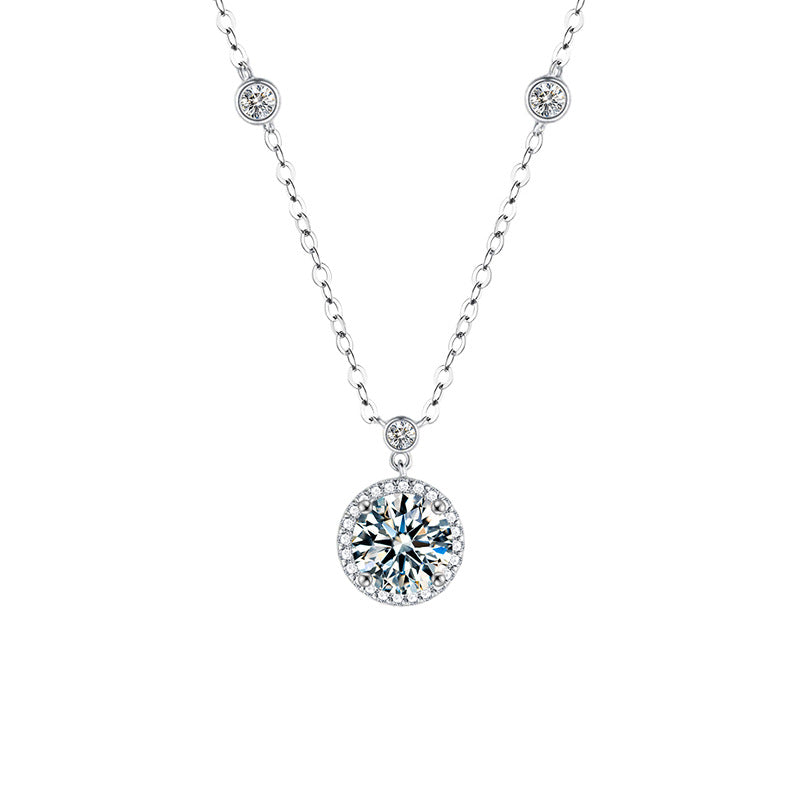 S925 Sterling Silver Moissanite Star Rock Candy Necklace