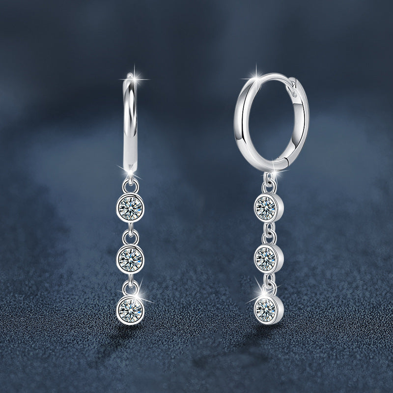Moissanite Tassel Earrings – 925 Sterling Silver