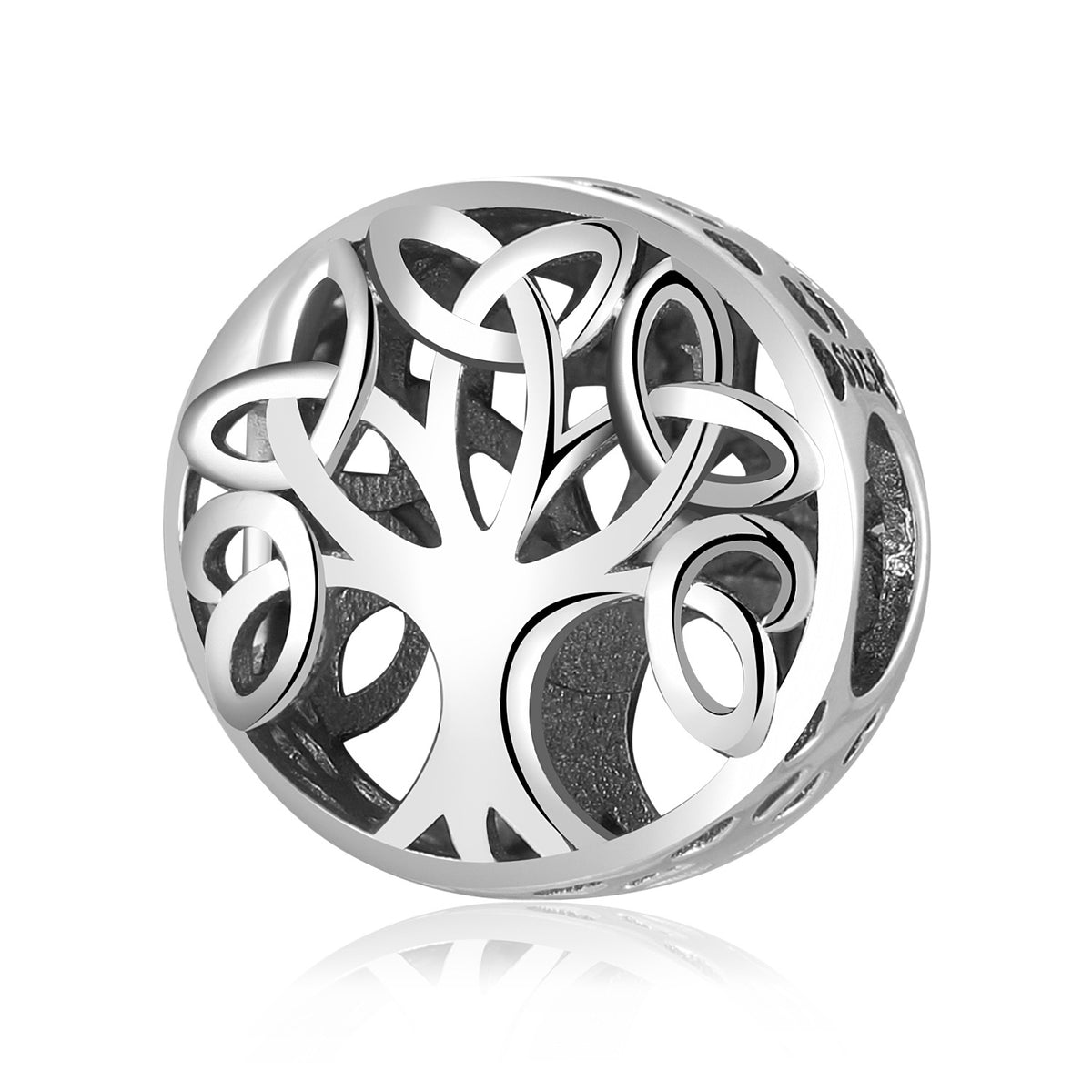 S925 Sterling Silver Tree of Life Hollow Bead Pendant