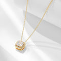 S925 Sterling Silver Fashion Geometry Pattern Square Zircon Pendant Necklace