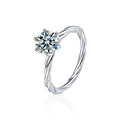 925 Sterling Silver Moissanite Twisted Shape Ring