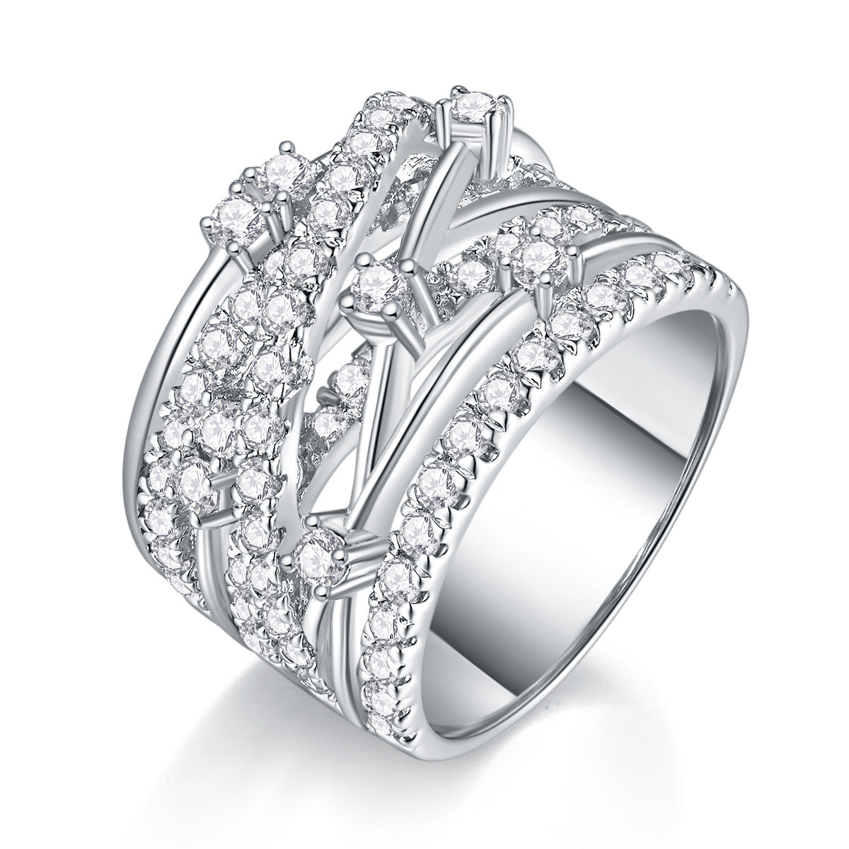 S925 Silver Oversized Moissanite Ring