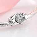 S925 Sterling Silver Hand Heart Shape Bead Pendant