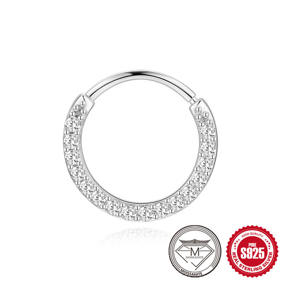 S925 Sterling Silver Petal Stud Earrings with Crushed Moissanite