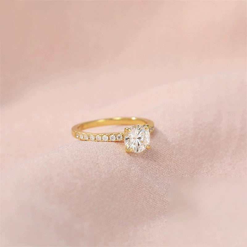S925 silver four-claw 1.2-carat zircon silver ring