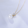 S925 Sterling Silver Heart-Shaped Zircon Pearl Necklace