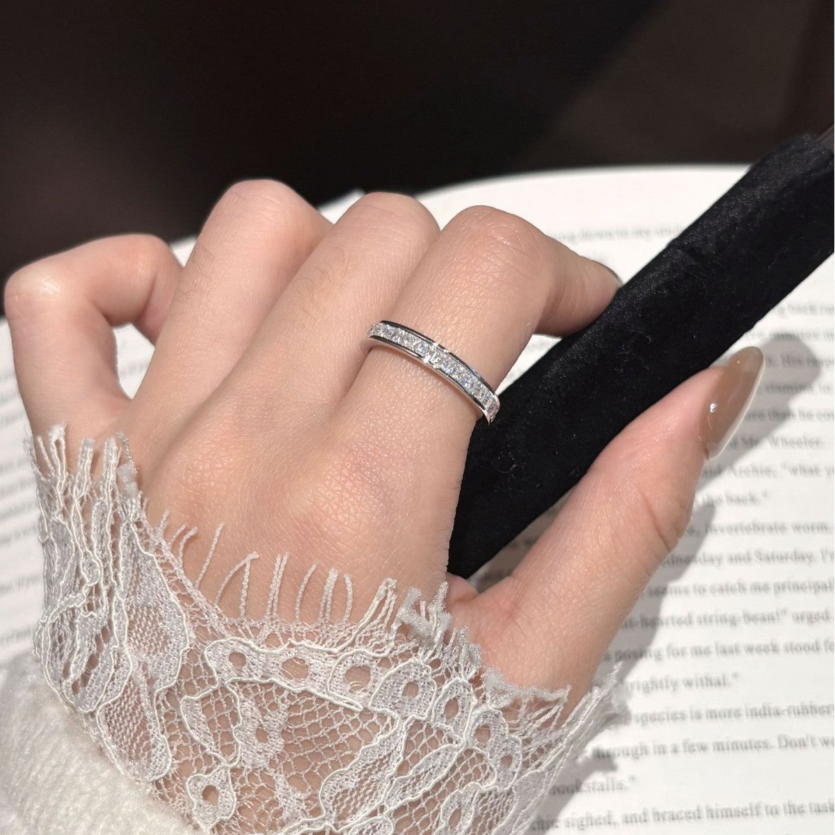 S925 Sterling Silver Six-Prong Moissanite Ring