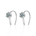 925 Sterling Silver U-Shaped Fashionable and Simple Moissanite Stud Earrings