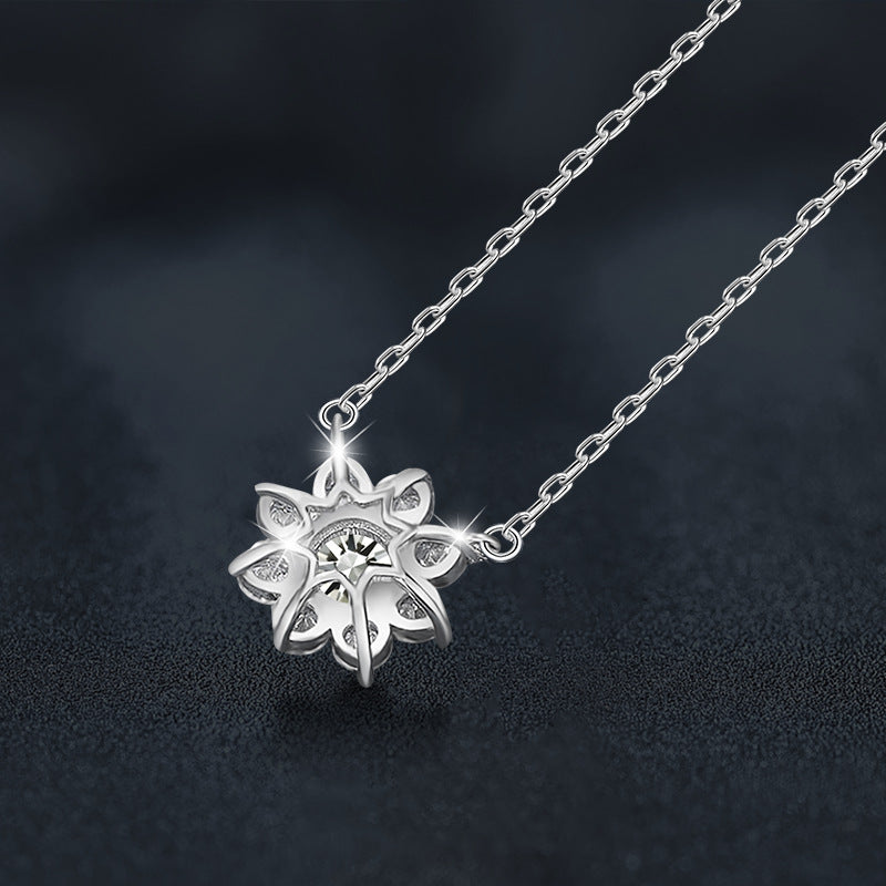 S925 Sterling Silver Moissanite Eight Awn Star Necklace