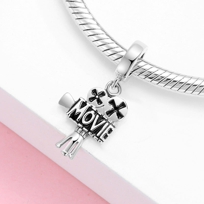 S925 Sterling Silver Movie Camera Shape Pendant