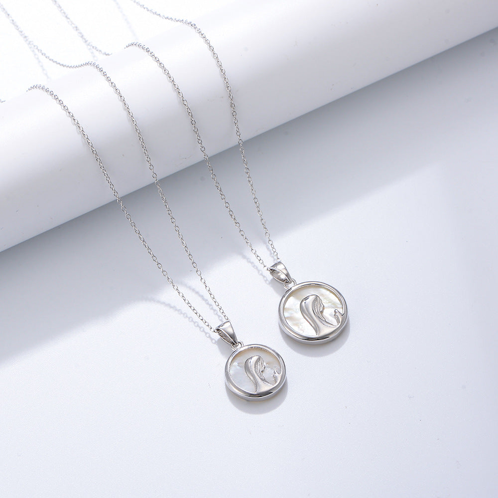 S925 Sterling Silver Natural White Shell Necklace