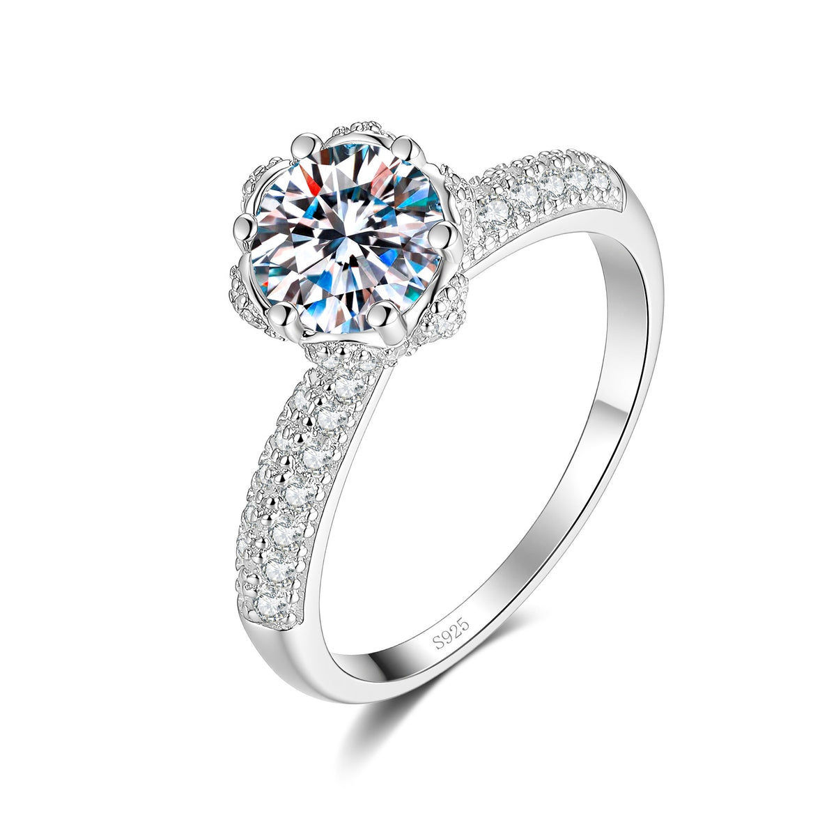 S925 Sterling Silver Moissanite Ring