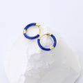 925 Sterling Silver Blue Enamel Drop Earrings