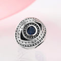 S925 Sterling Silver Devil's Eye Beaded Sapphire Zircon Pendant