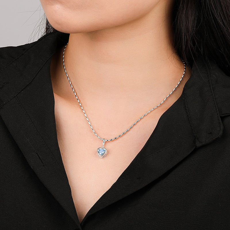 925 Sterling Silver Heart-Shaped Zirconia Pendant