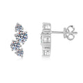 Moissanite 925 sterling silver stud earrings set with full diamonds