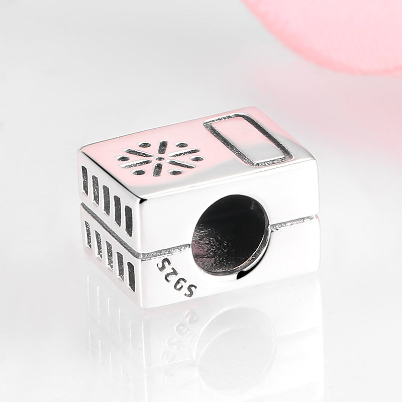 S925 Sterling Silver Mini Music Walkman Shape Pendant