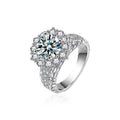 S925 Sterling Silver Moissanite Sunflower Ring