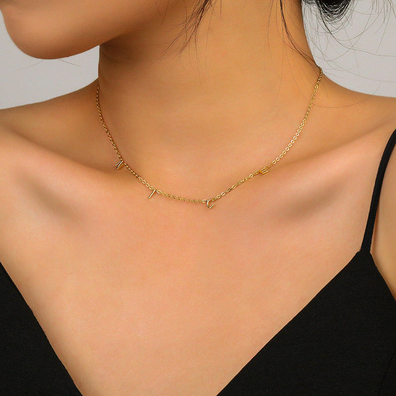 925 Sterling Silver "NICE" Letter Necklace