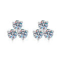 S925 Silver Moissanite Clover Stud Earrings