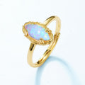 S925 Sterling Silver Gold-Plated Iridescent Opal Ring
