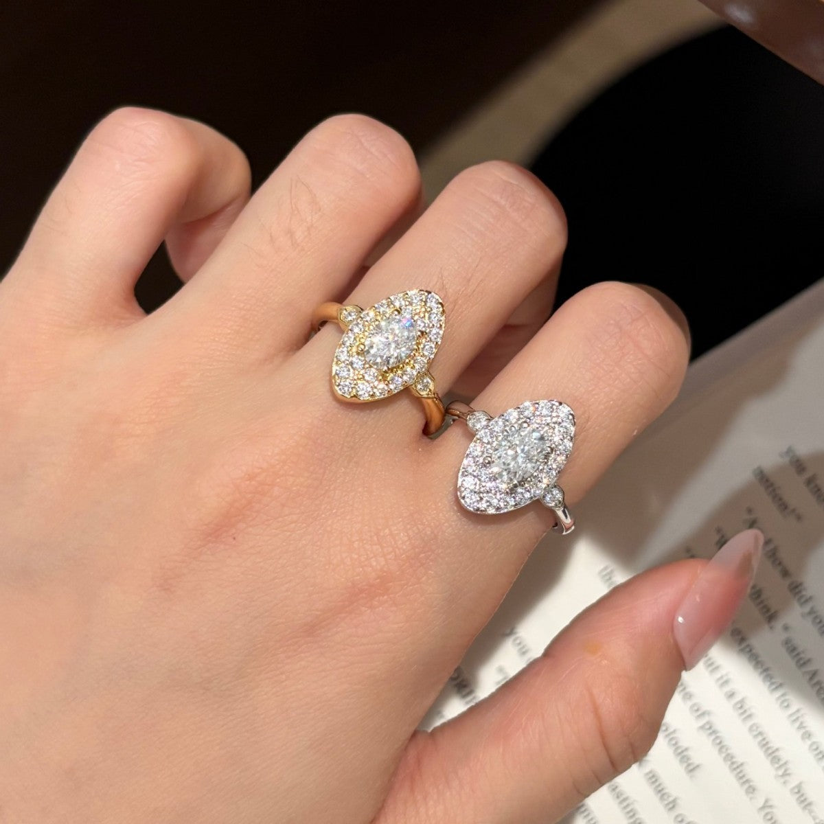 S925 Sterling Silver Vintage-Style "Pigeon's Egg" Moissanite Ring