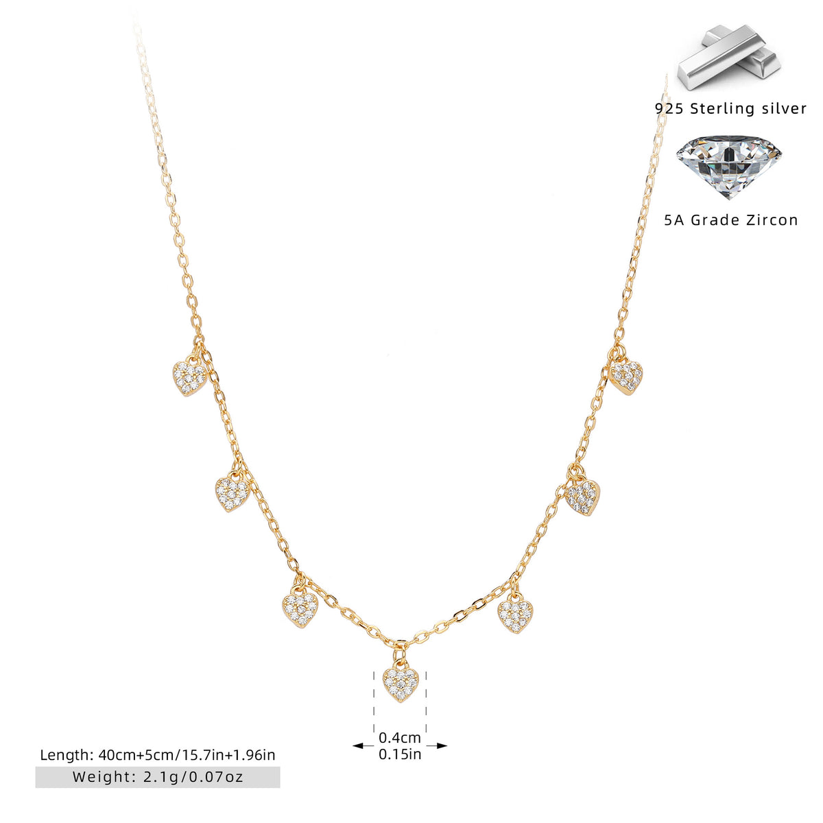 S925 pure silver zirconia ins exclusive necklace