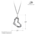 S925 Sterling Silver Irregular Wrinkles Heart Necklace