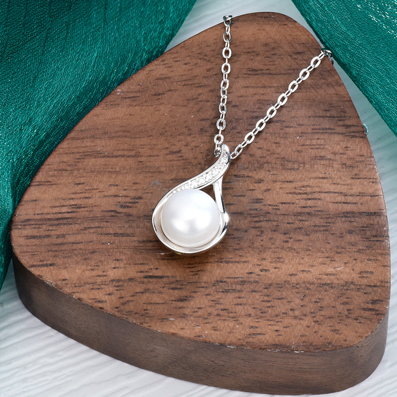 S925 Sterling Silver Moissanite Natural Freshwater Pearl Necklace