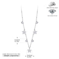 Dainty CZ Flower Station Necklace in 925 Sterling Silver