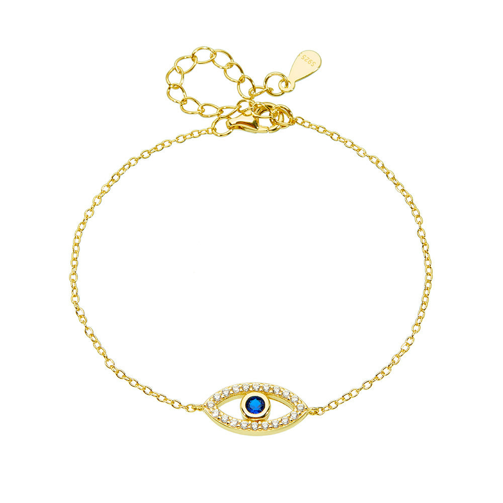 S925 Sterling Silver Zircon Devil's Eye Bracelet