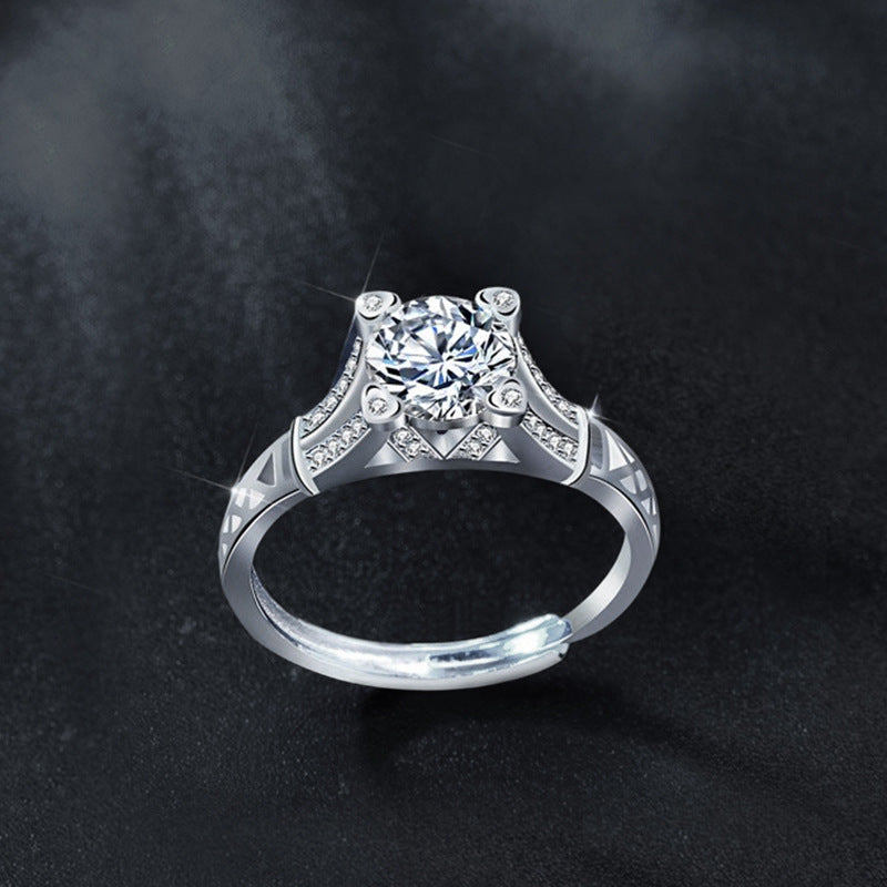 S925 Sterling Silver Eiffel Tower Moissanite Ring