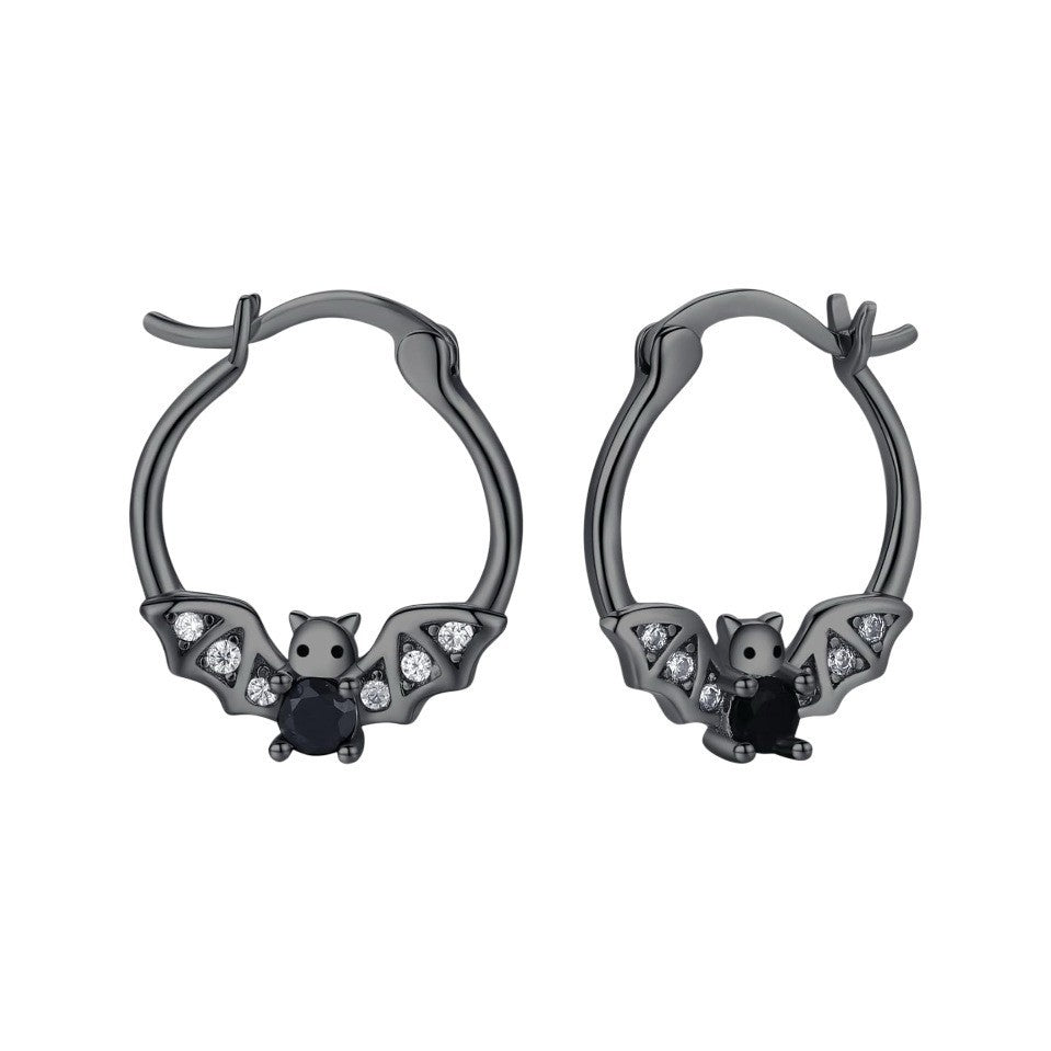 S925 Sterling Silver Halloween Little Bat Earrings