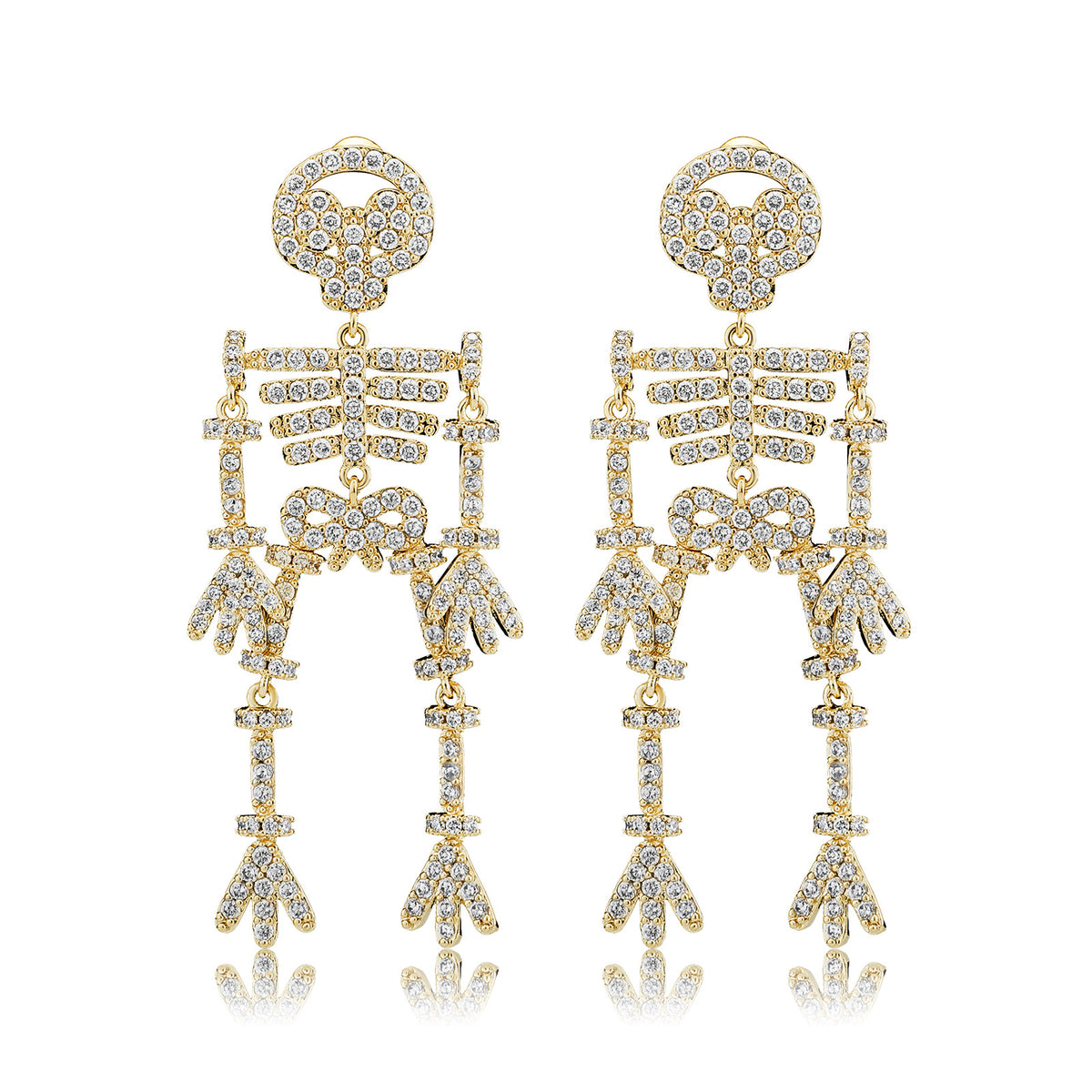 S925 Sterling Silver Halloween Novelty Bleeding Skull Earrings
