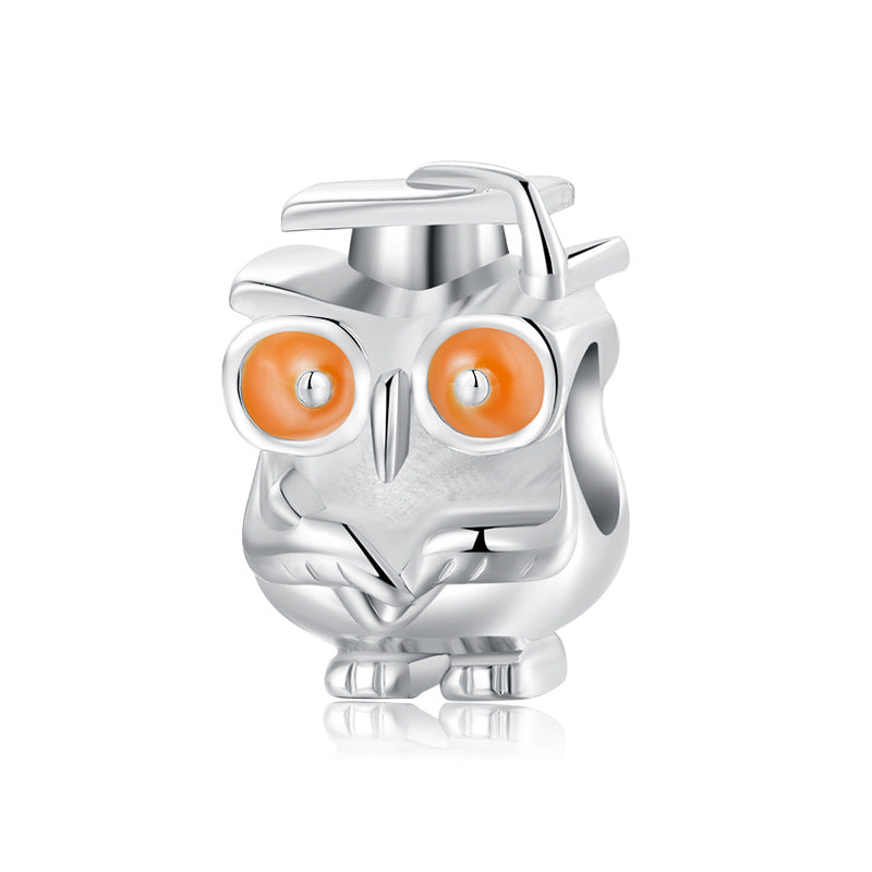 S925 Sterling Silver Big Eye Owl Pendant
