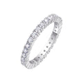 S925 Sterling Silver Closed-Band Ring Fully Set with Moissanite