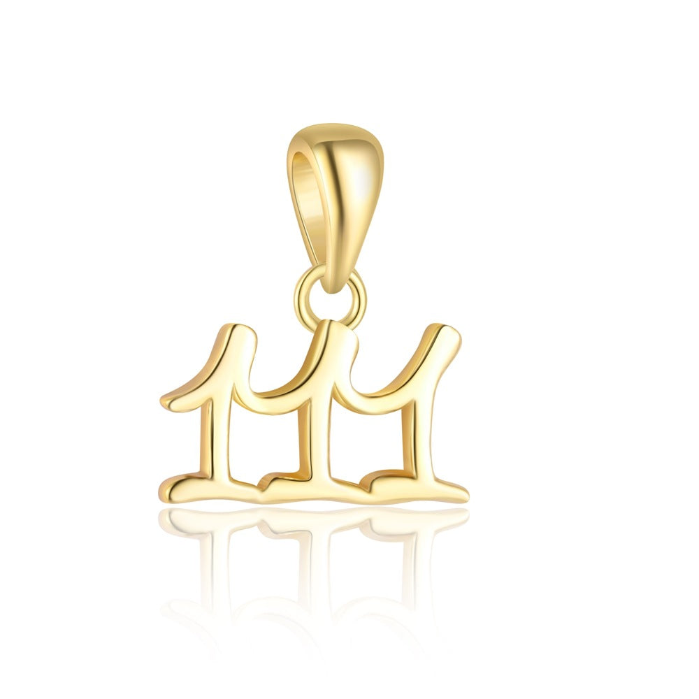 S925 Sterling Silver Number Pendant