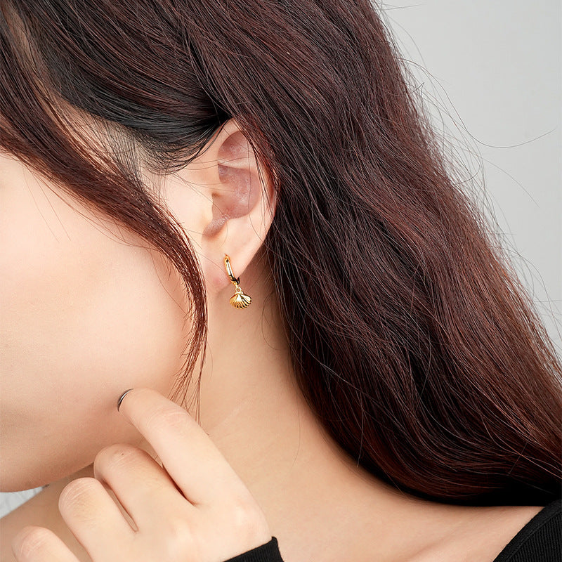 925 Sterling Silver Shell-Shaped Earrings